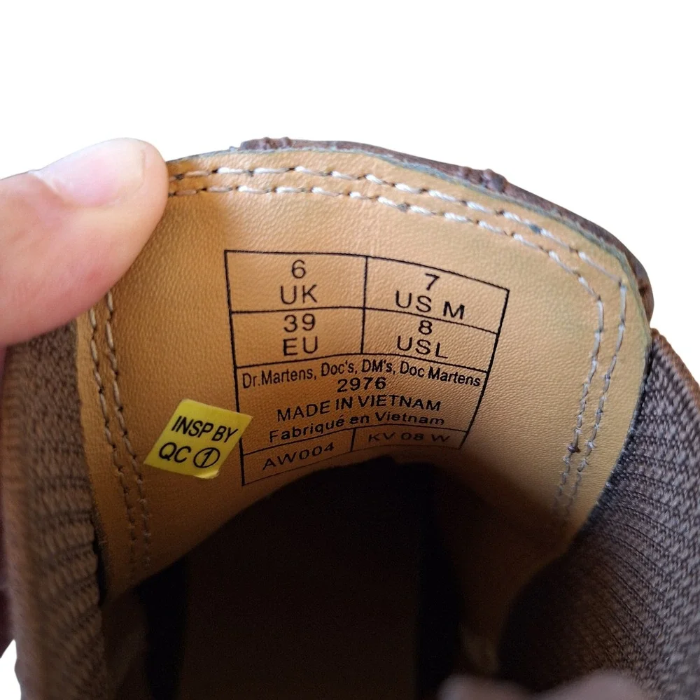 Dr Martens 2976 Brown Crazy Horse Leather Chelsea Boot Pull On Mens 7